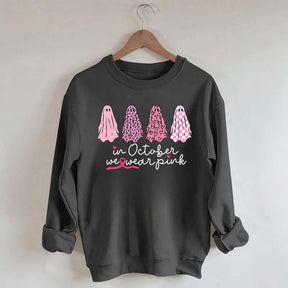 In October We Wear Pink Ghost Cancer Fighter Sweatshirt