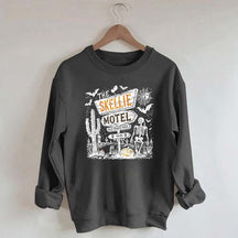 Skellie Motel Funny Halloween Trendy Sweatshirt
