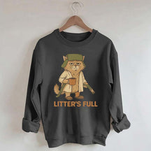 Litters Full Funny Cat Lovers Christmas Xmas Sweatshirt
