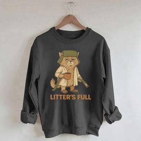 Litters Full Funny Cat Lovers Christmas Xmas Sweatshirt