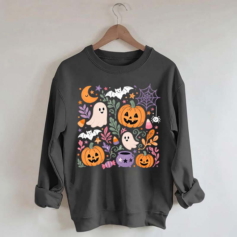 Floral Halloween Fall Spooky Season Sweatshirt