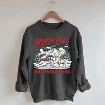 North Pole National Park Retro Christmas Sweatshirt