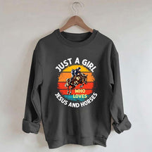 Just A Girl Who Loves Jesus And Horses Sweatshirt