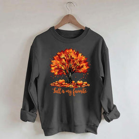 Fall Is My Favorite Tree Leaves Trendy Sweatshirt