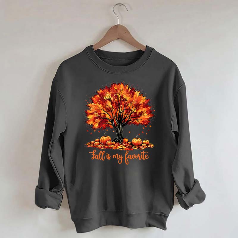 Fall Is My Favorite Tree Leaves Trendy Sweatshirt