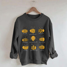 Cute Bee Positivity Teacher Sweatshirt