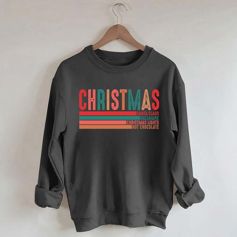Retro Christmas Santa Clause Xmas Light Sweatshirt