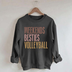 Weekends Besties Volleyball Sweatshirt