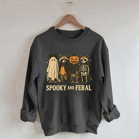 Cute Spooky and Feral Raccoon Sweatshirt