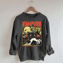 Vampurr Bites Again Halloween Black Cat Sweatshirt