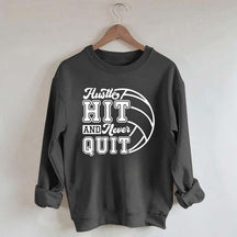 Hustle Never Quit Gameday Games Practice Fan Sweatshirt