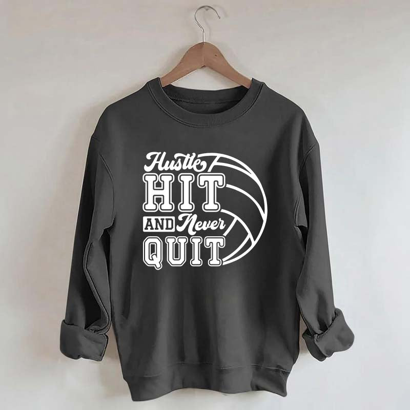 Hustle Never Quit Gameday Games Practice Fan Sweatshirt