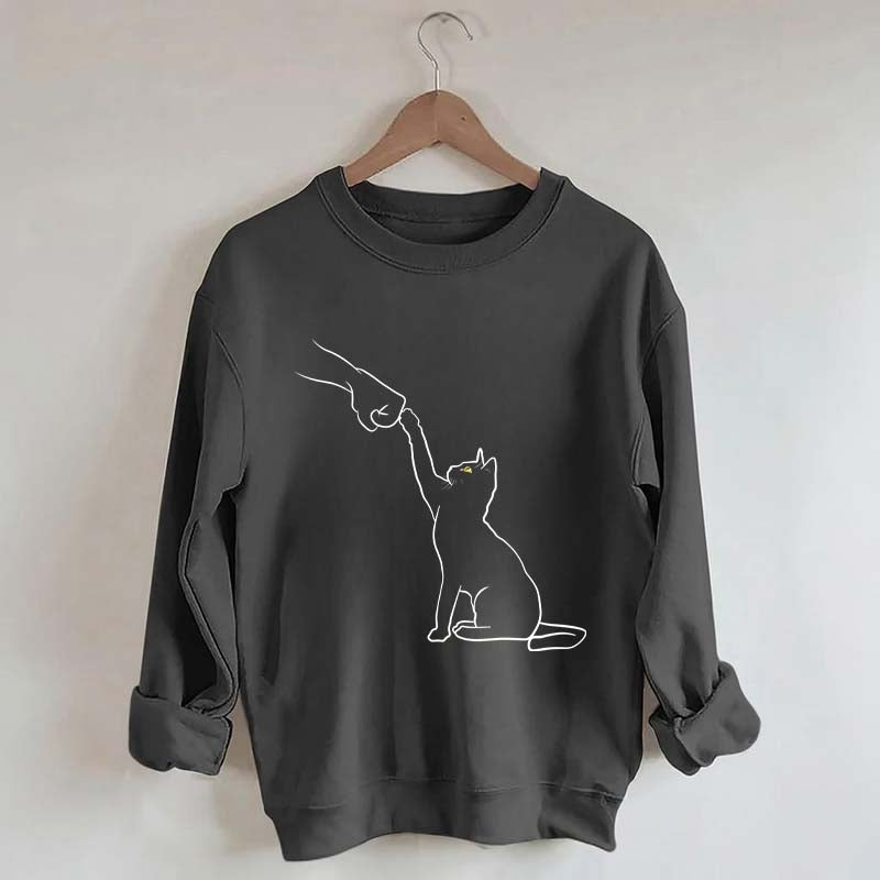 Cute Cat Fist Bump Lover Sweatshirt