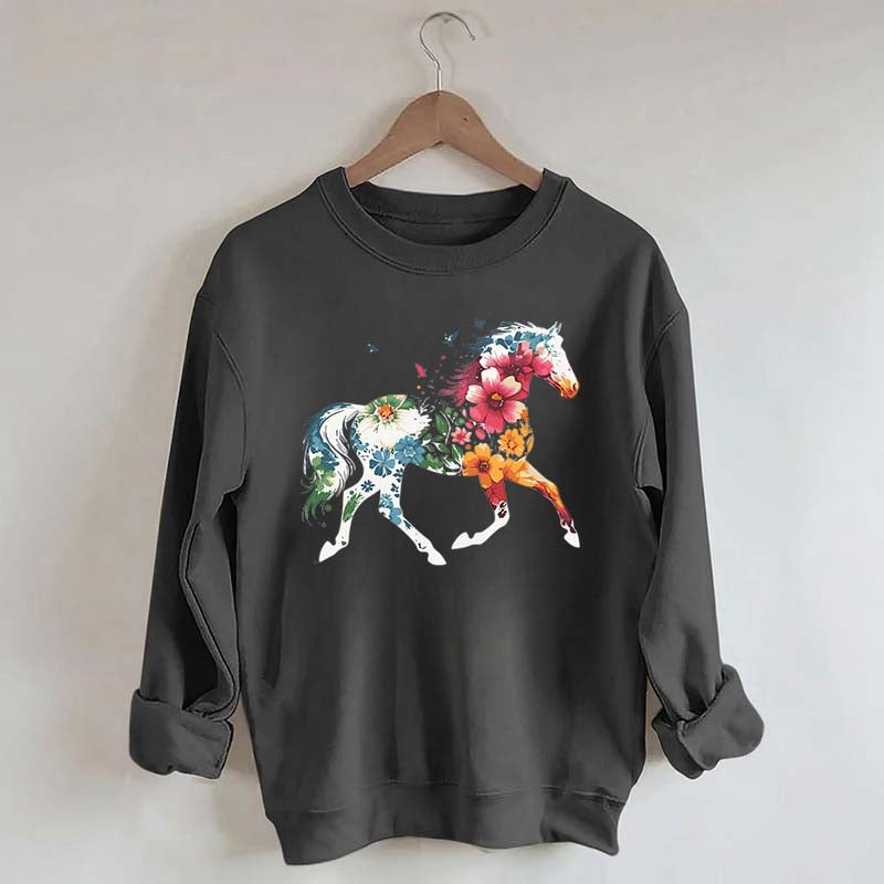 Floral Horse Wildflower Sweatshirt