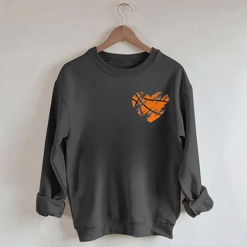 Retro Heart Basketball Mama Sweatshirt