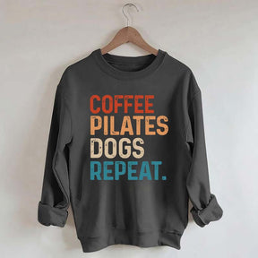 Coffee Pilates Dogs Repeat Sweatshirt