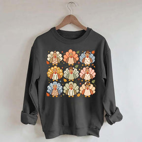 Boho Turkey Thanksgiving Preppy Fall Wild Sweatshirt