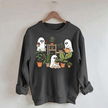 Cute Crazy Plant Lady Ghost Sweatshirt