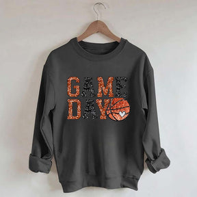 Game Day Basketball Bling Printed Sweatshirt
