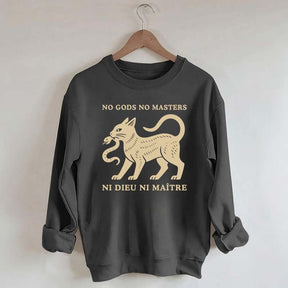 No Gods No Masters Ni Dieu Ni Maître Cat Sweatshirt
