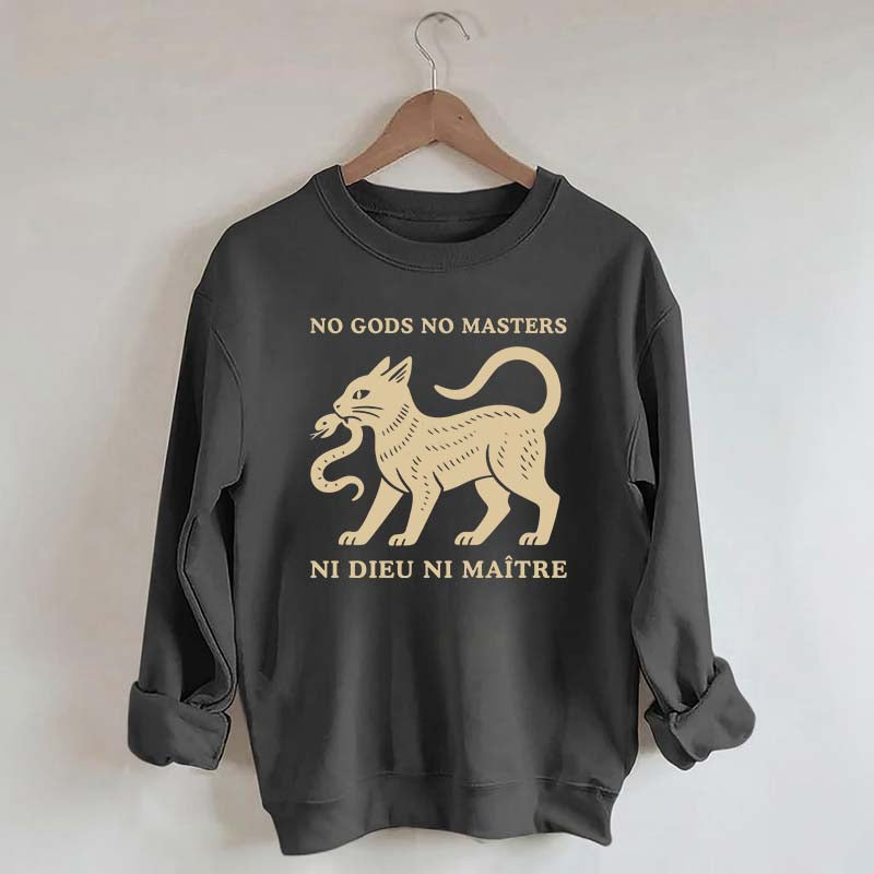 No Gods No Masters Ni Dieu Ni Maître Cat Sweatshirt