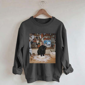Halloween Black Cat Ghost Sweatshirt