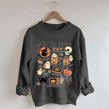 Vintage Women's Pumpkin Witch Graphic Sweatshirt
