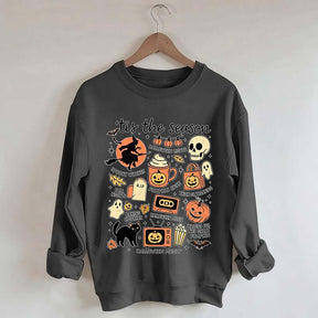 Vintage Women's Pumpkin Witch Graphic Sweatshirt