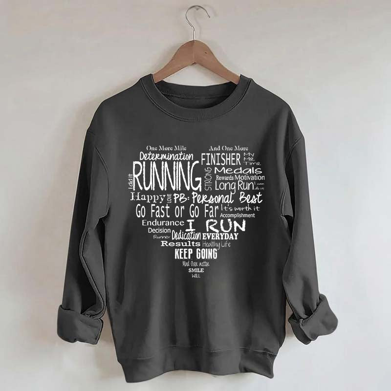 Run Happy Heart Sweatshirt