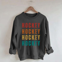 Retro Hockey Text Art Sweatshirt