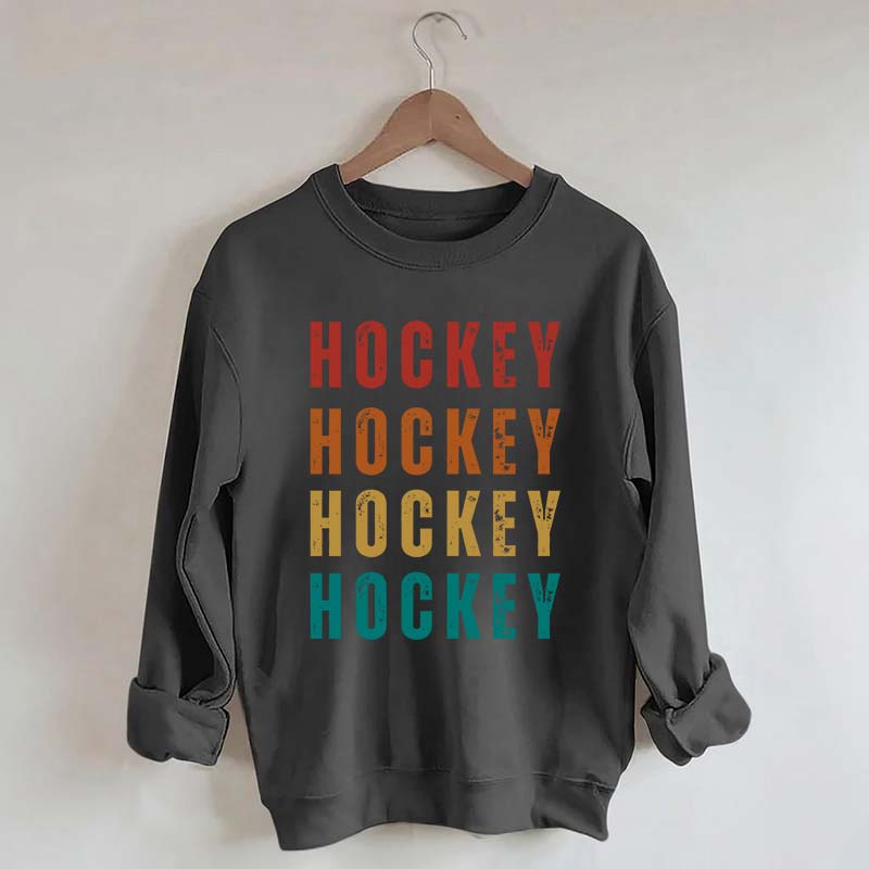 Retro Hockey Text Art Sweatshirt