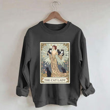 Cat Lady Tarot Card Vintage Sweatshirt