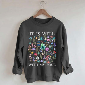 It Is Well Floral Religous Wildflowers Sweatshirt