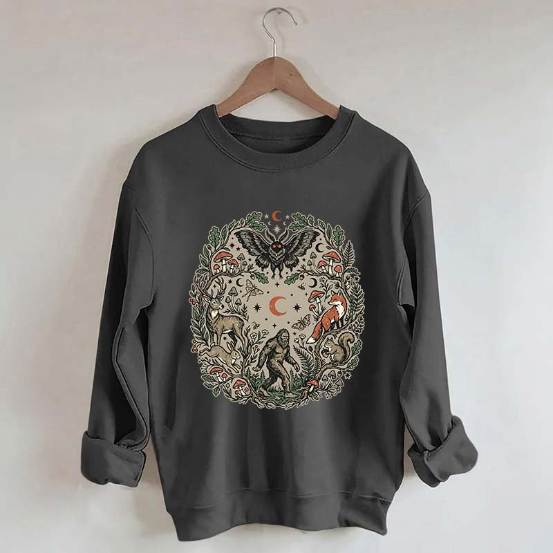 Forest Friends Cryptid Mothman Bigfoot Sweatshirt