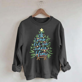Oh Come Let Us Adore Him Christmas Tree Cute Sweatshirt