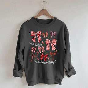 Christmas Coquette Bow Holiday Sweatshirt