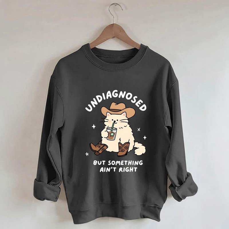 Undiagnosed But Something Ain't Right Cat Sweatshirt