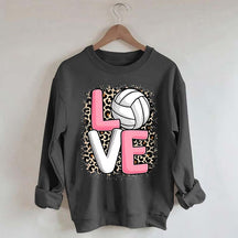 Leopard Print Love Volleyball Sweatshirt