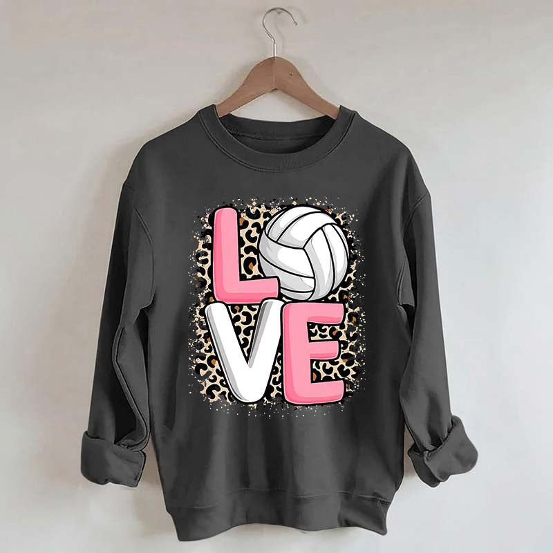 Leopard Print Love Volleyball Sweatshirt