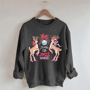 Preppy Cowgirl Christmas Reindeer Sweatshirt