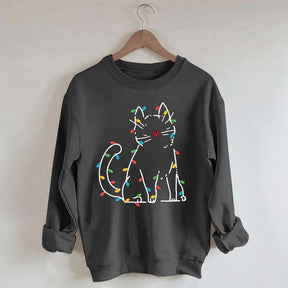 Cat Christmas Lights Sweatshirt