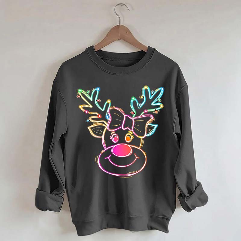Neon Reindeer Christmas Sweatshirt
