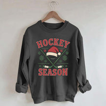 Christmas Hockey Santa Hat Sweatshirt
