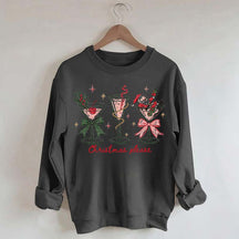 Christmas Please Martini Coquette Holiday Sweatshirt