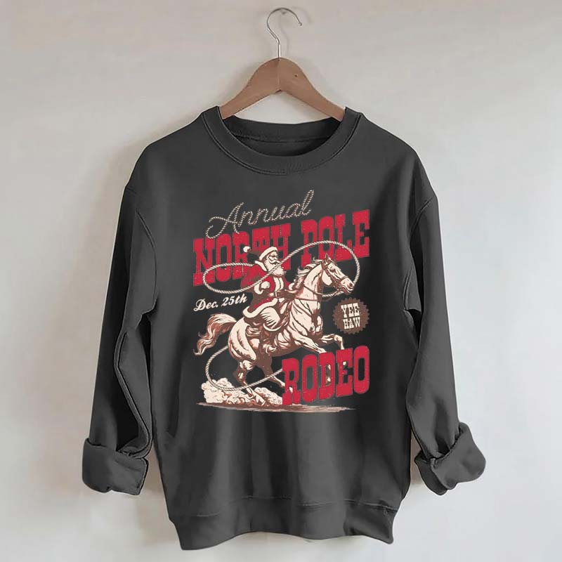 Annual North Pole Rodeo Western Christmas Sweatshirt