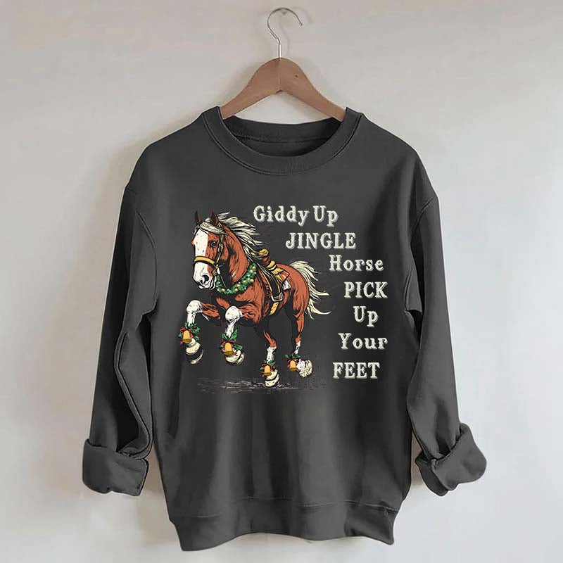 Country Christmas Horse Womens Sweatshirt