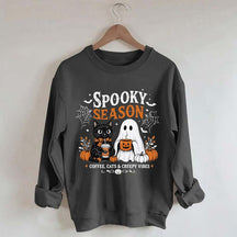 Spooky Season Coffee Cats & Creepy Vibes Sweatshirt