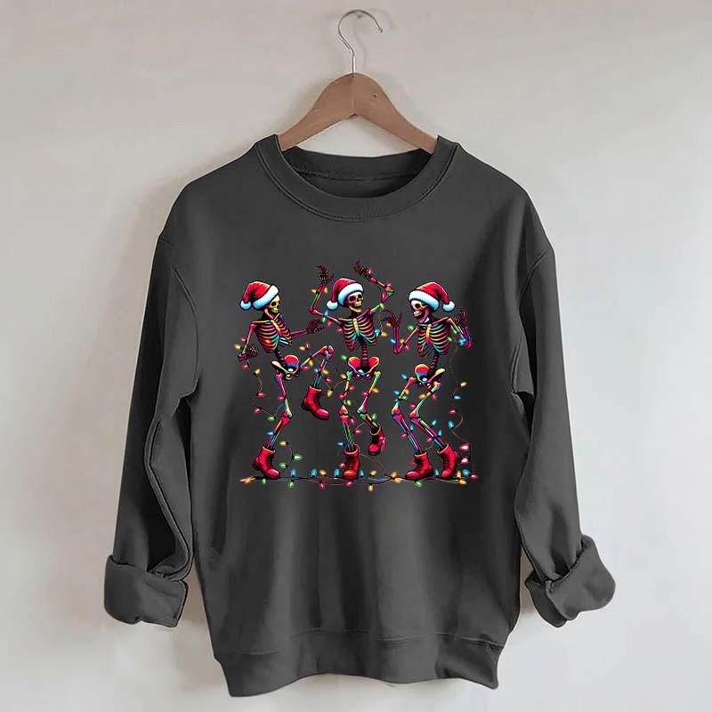Dancing Skeleton Christmas Lights Sweatshirt
