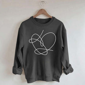 Minimalist Heart Line Art Sweatshirt