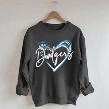Dodgers Baseball Heart Sweatshirt
